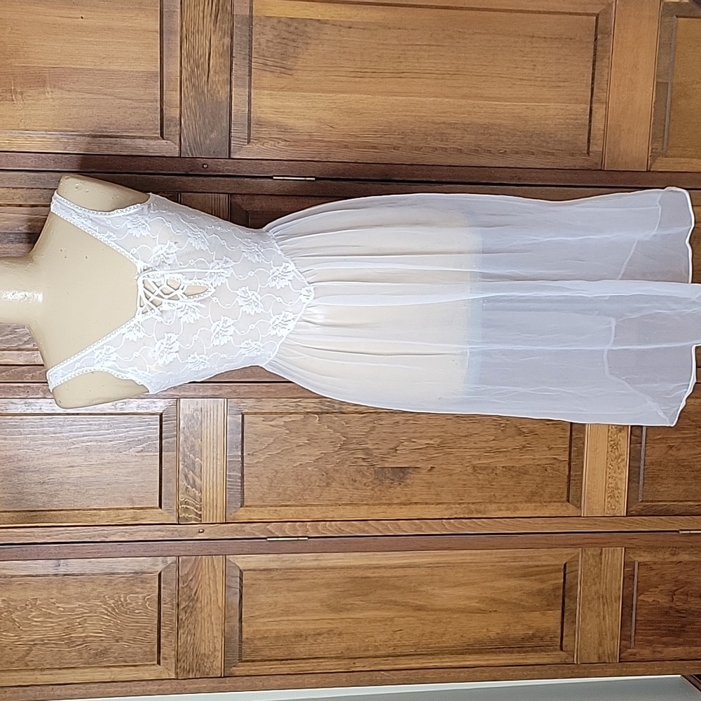 Avon Fashions Vintage Sheer Lace Lingerie Nightgown Sz S - Picture 2 of 8